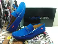 chaussures giorgio armani 2013 populaire man emporio cuir bleu jaune